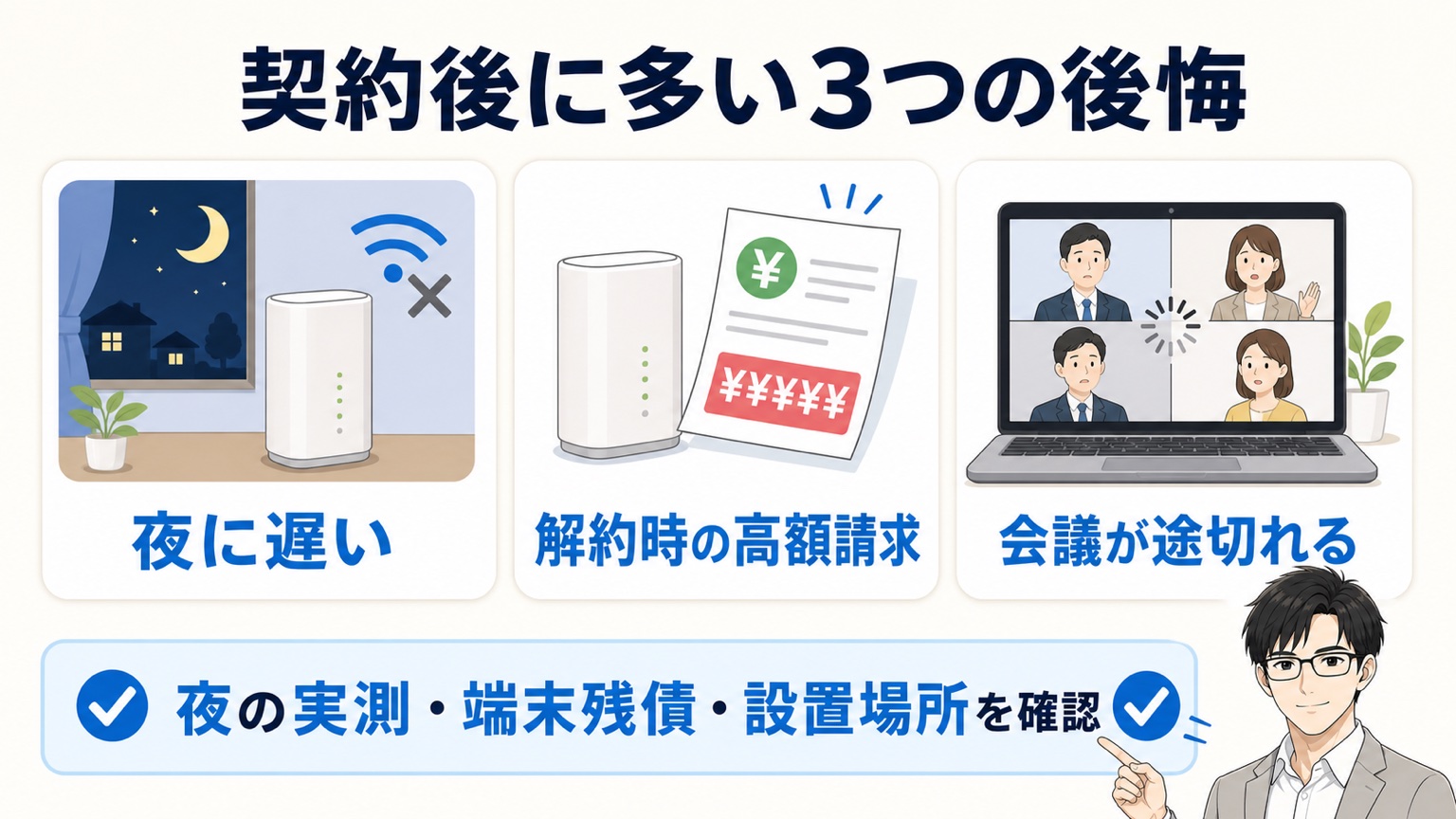 置くだけWiFiでよくある失敗パターン3選